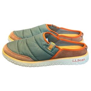 L.L. Bean Mountain Classic Quilted Insulated Clog Slides Olive Green Men's 9